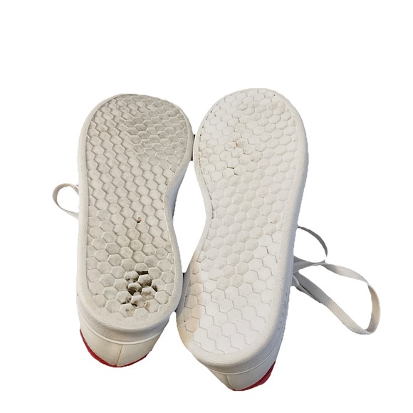 White Adidas Little  Girls Size 7 Sneaker Pink Lining‎ - Picture 7 of 7